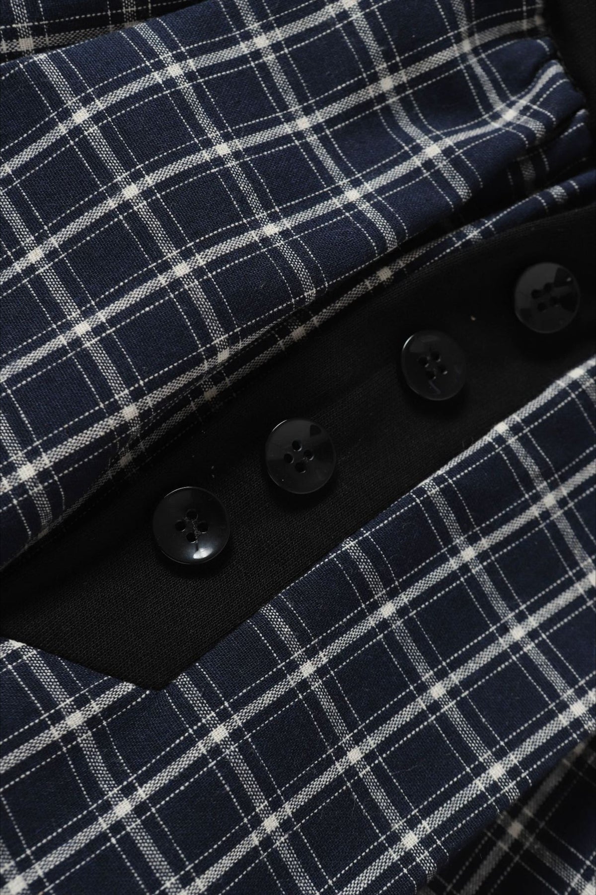 Plaid Button Front Straight Leg Pants