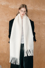 Thick Mohair Fringe Shawl Scarf