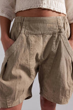 High Waist Utility Wide Leg Loose Fit Shorts