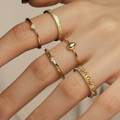 Sterling Silver Square Geometric Zirconia Ring