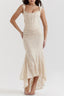 Ruched Lace Corset Asymmetric Formal Dress