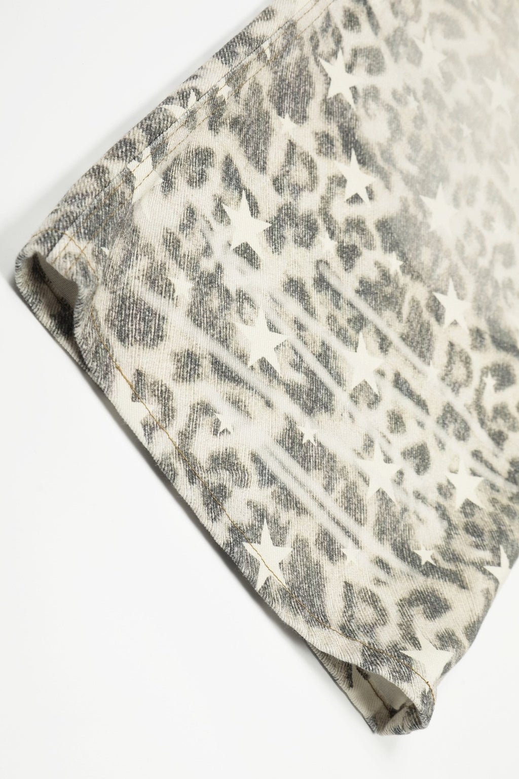 Leopard Double Waist Barrel Leg Jeans