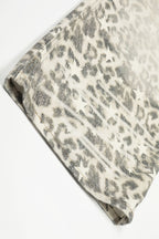 Leopard Double Waist Barrel Leg Jeans