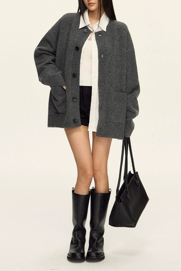 Relaxed Knit Cardigan S / Grey Main image