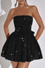 Elegant Strapless Bodycon Mini Party Dress S / Black