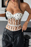 Black White Polka Dot Bustier Corset