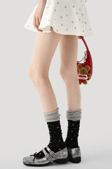 Two Tone Slouchy Letter Printed Socks