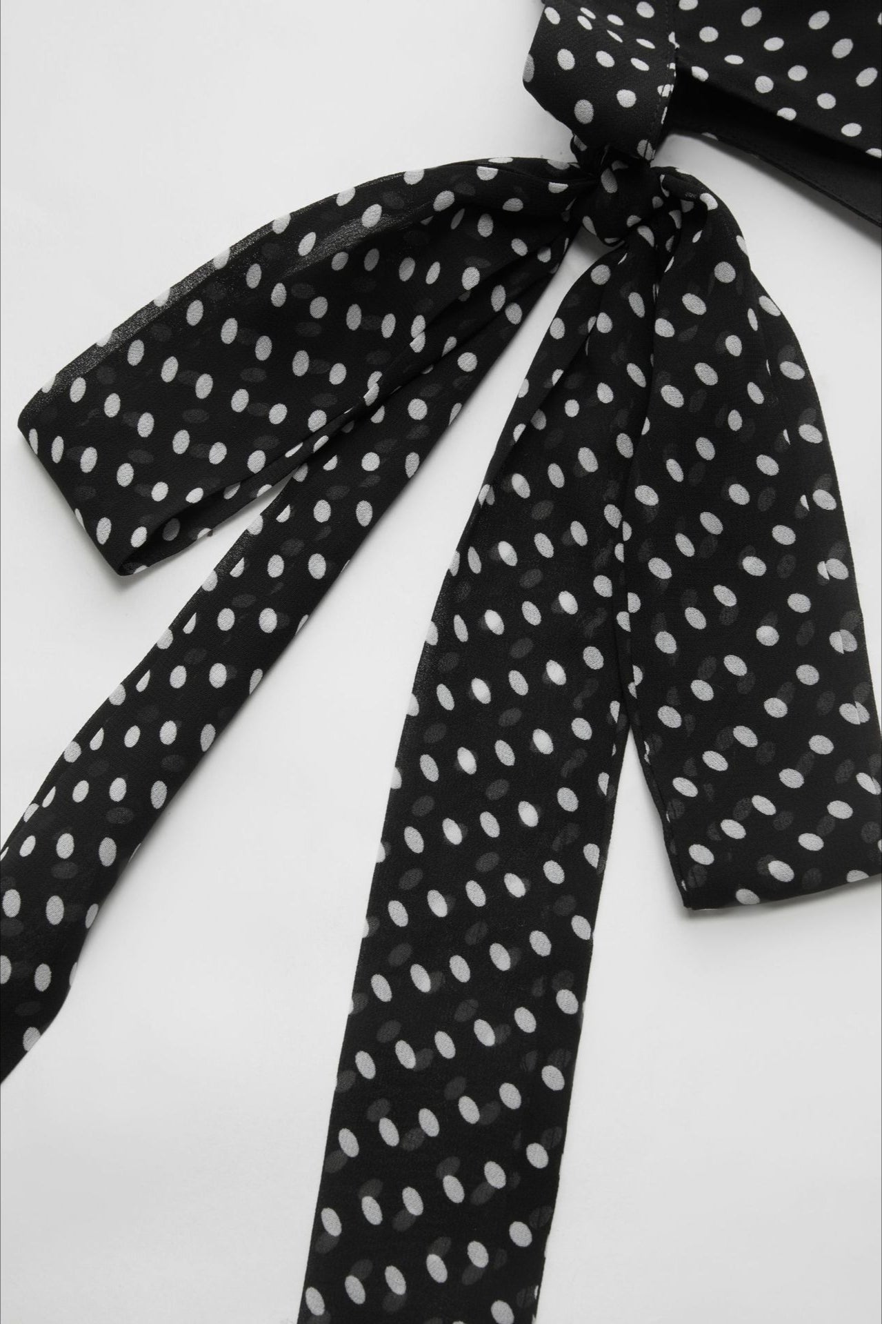 Black Polka Dot Draped Tie Halter Top