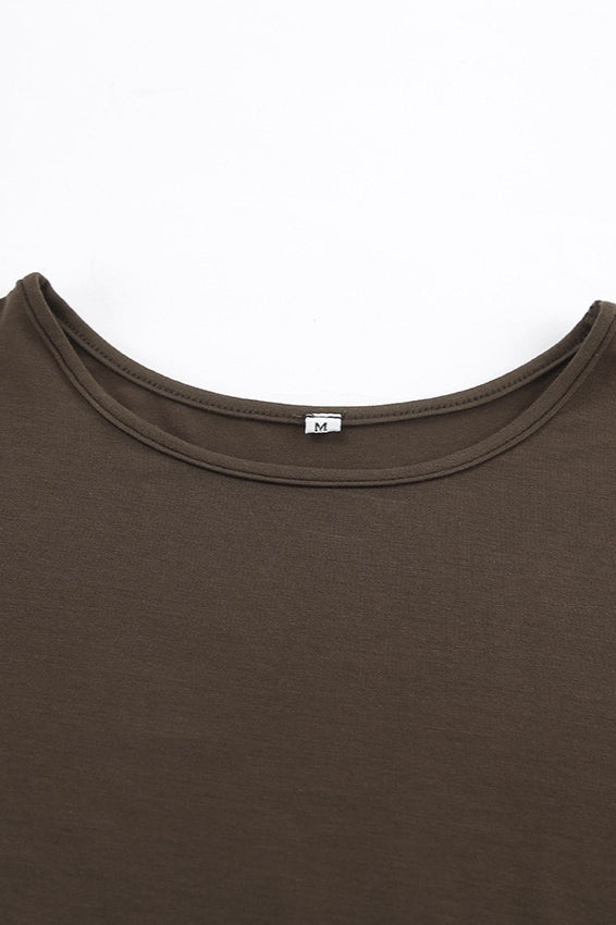 Brown Slim Fit Sweater Dress