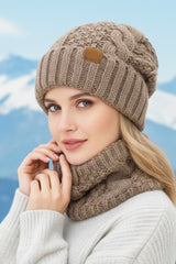 2-Piece Winter Knit Ear Warmer Hat And Scarf Set