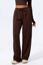 Relaxed Straight Leg  High Waist Knit Pants