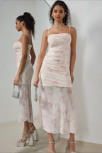 Strap Vacation Stretch Mermaid Maxi Floral Dress