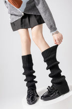 Vertical Stripe Chunky Slouch Split Hem Leg Warmers