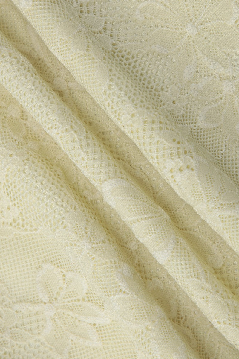 Beige Lace Patchwork U Neck Cami