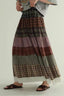 Vintage Plaid Patchwork Flared Boho Skirt