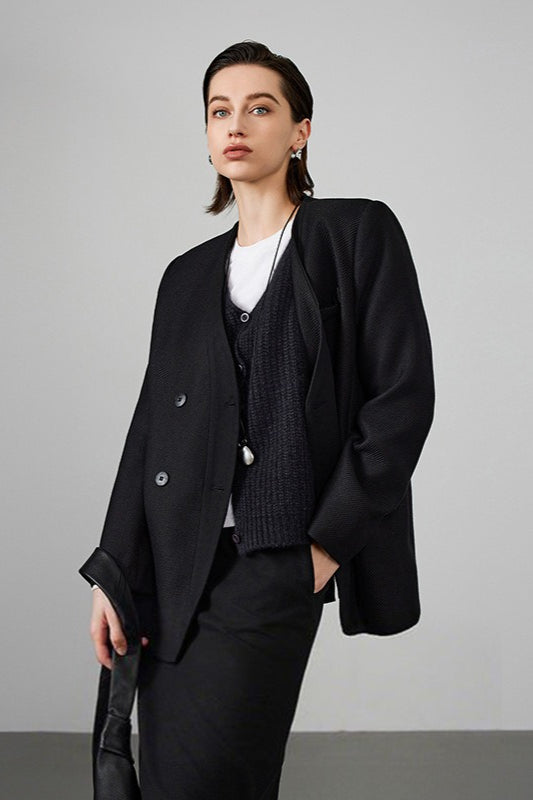 Double Breasted Wool Blend Blazer Secondary image