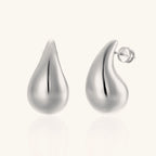 Polished Teardrop Gold Plated Gourd Stud Earrings