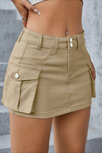 Street Style Solid Low-Waist Bodycon Skirt