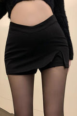 High Waist Plus Size Split Hot Girl A-Line Mini Skirt
