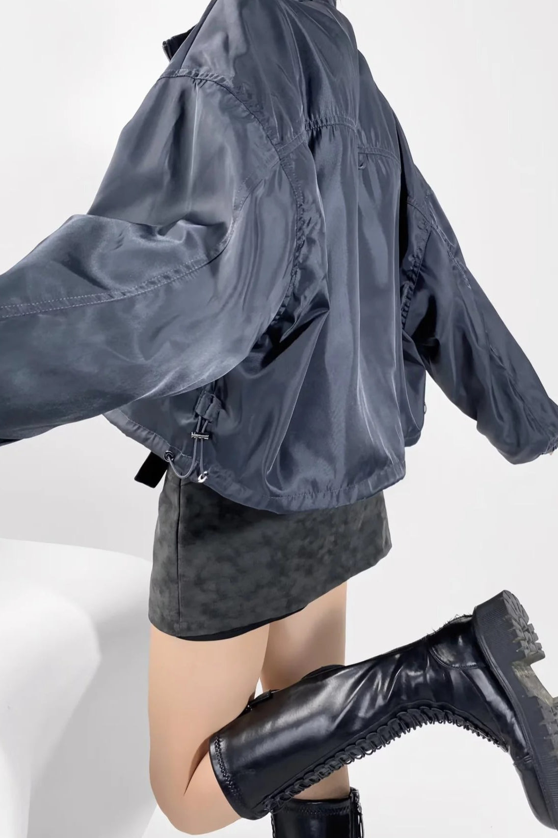 Cropped Cargo High Neck Coat Secondary image