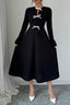 Lace Panel Black Bodycon Dress