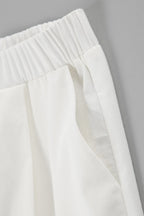 Casual Linen Blend Flutter Sleeve Wide Leg  Pants Set