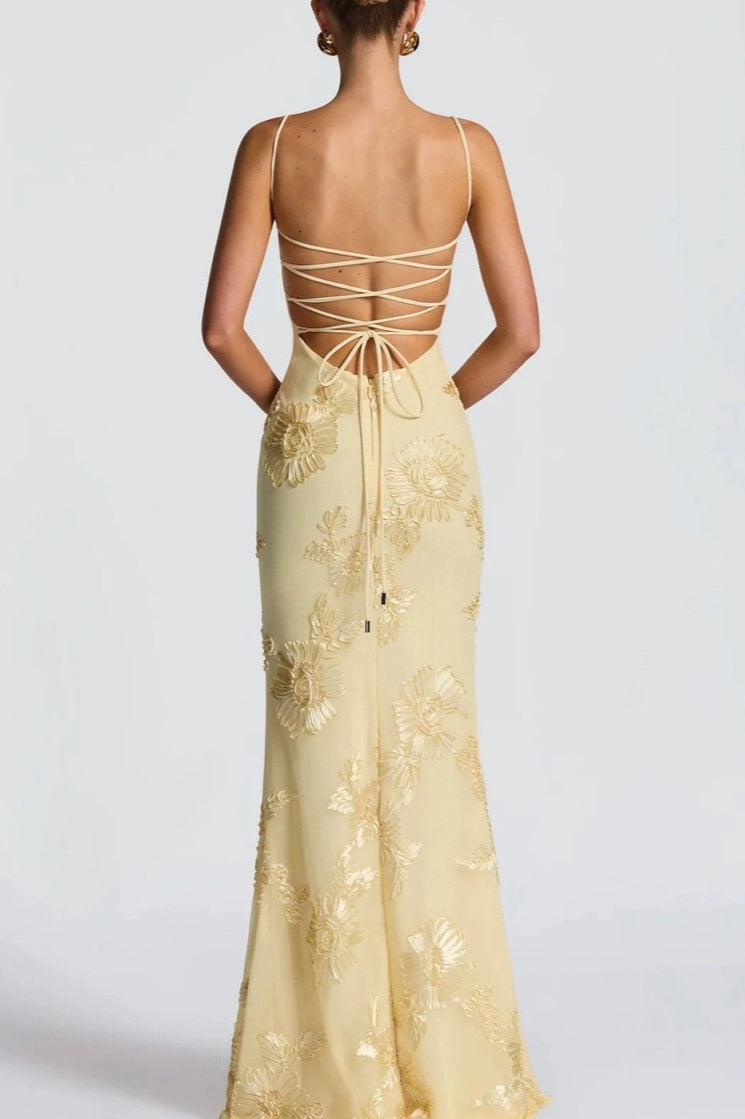 Strapless Floral Embroidered Maxi Dress Secondary image