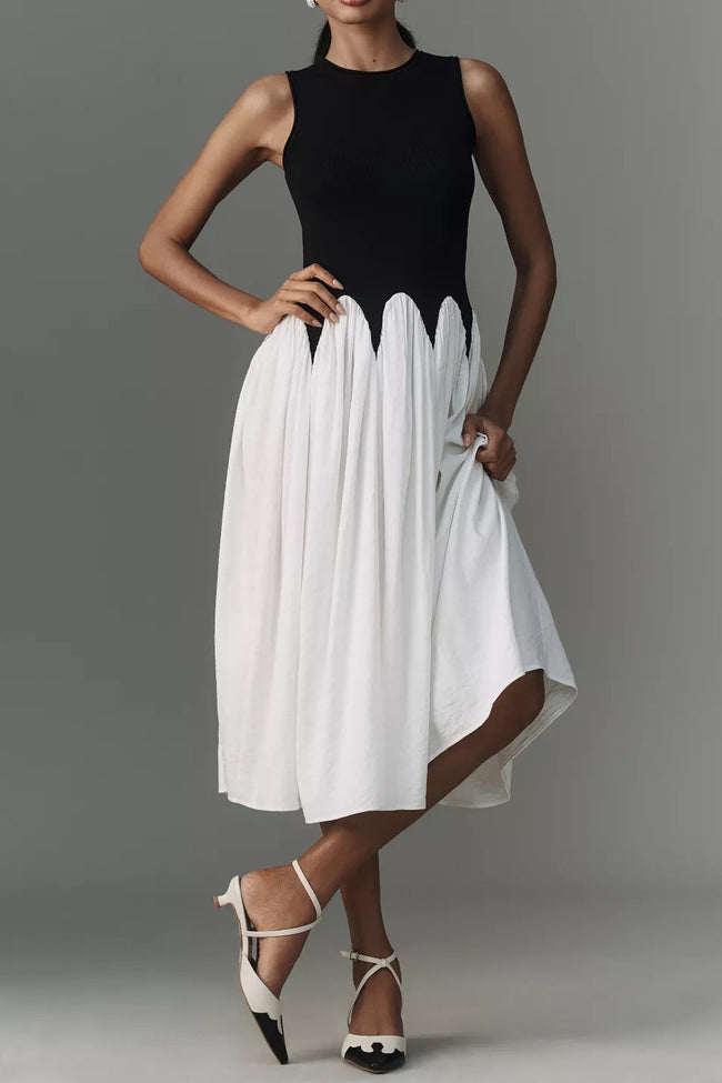 Casual Patchwork Color Block Slim Prom Dress Main image