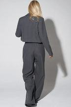 Cropped Fitted Two Piece Blazer Pants Set