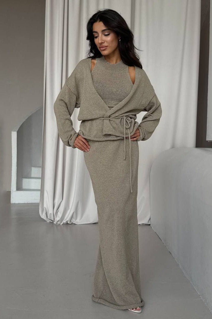 Tie Front Knit Set Sweater Dress Secondary image
