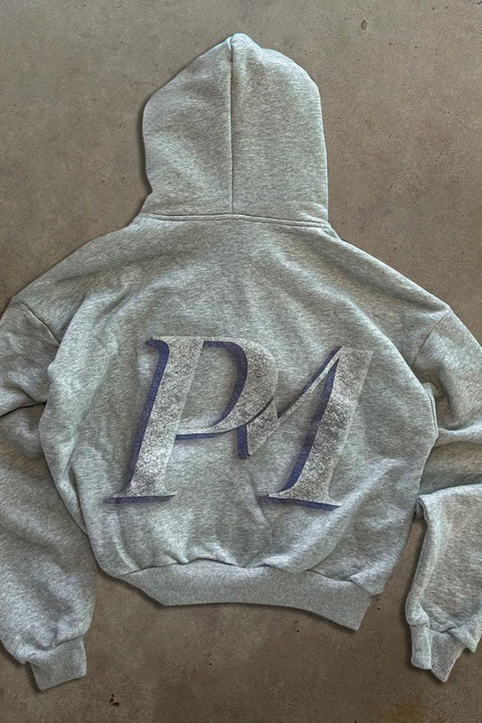 Cash Print Relaxed Fit Street Zip-Up Hoodie