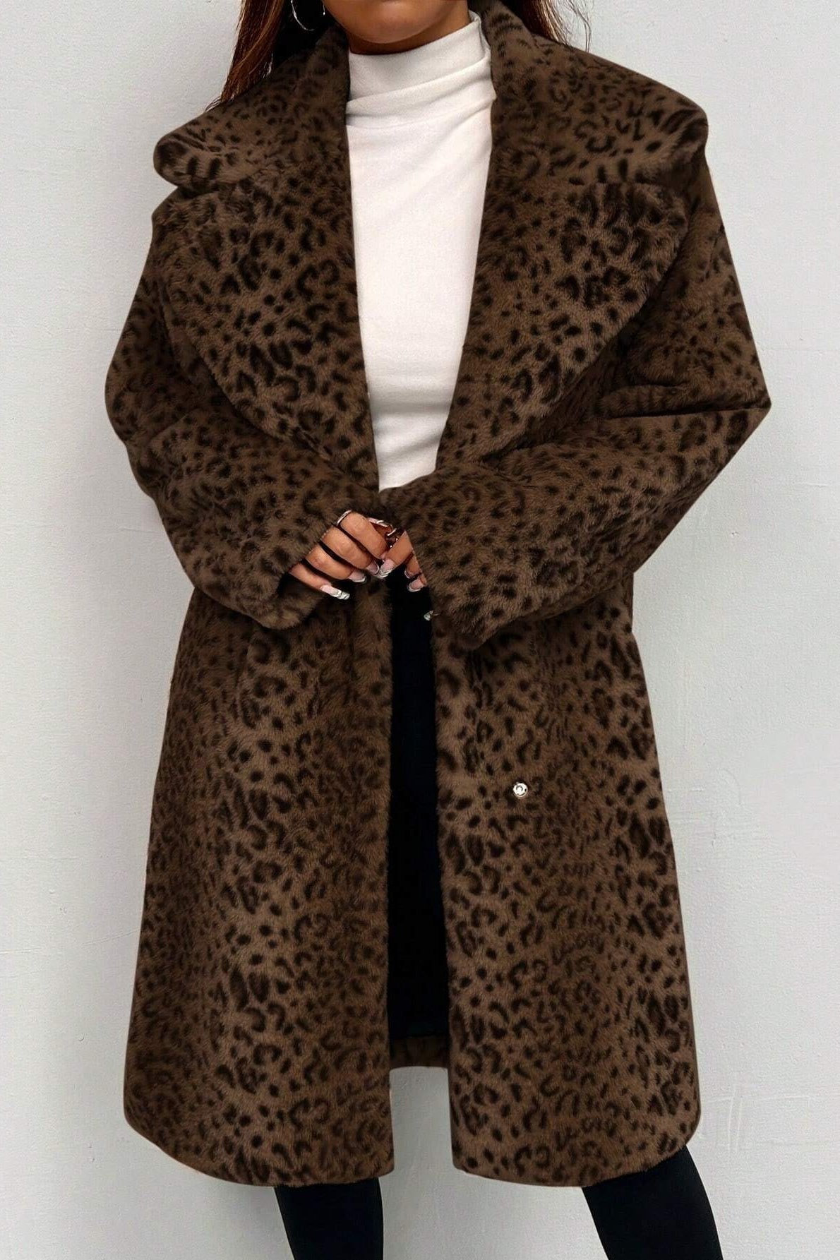 Plush Faux Fur Mid-Length Overcoat Secondary image