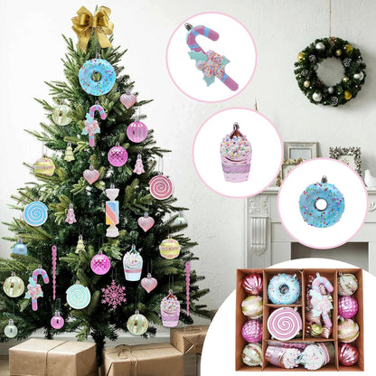 48-Pack Shatterproof Macaron Christmas Balls Ornaments Set