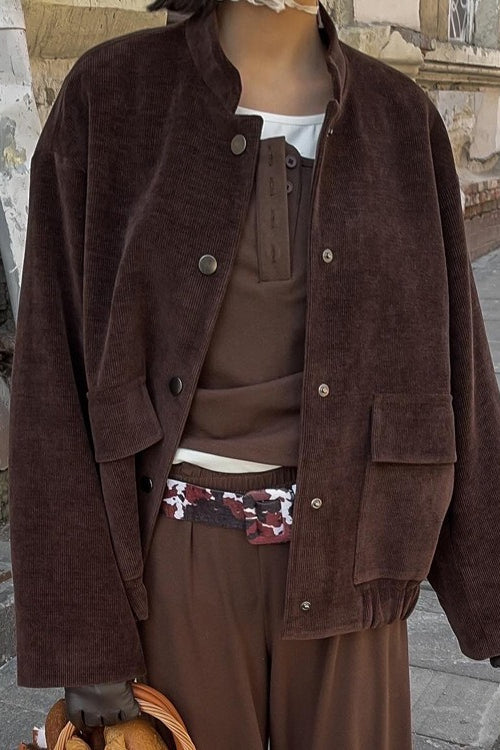 Stand Collar Single-Breasted Jacket Secondary image