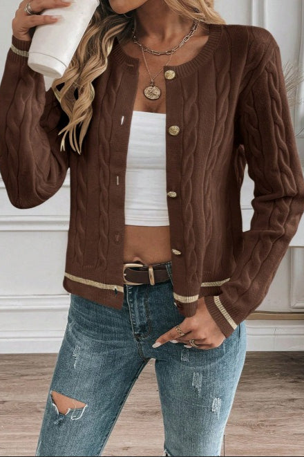 Brown Tweed Heavyweight Cardigan Secondary image