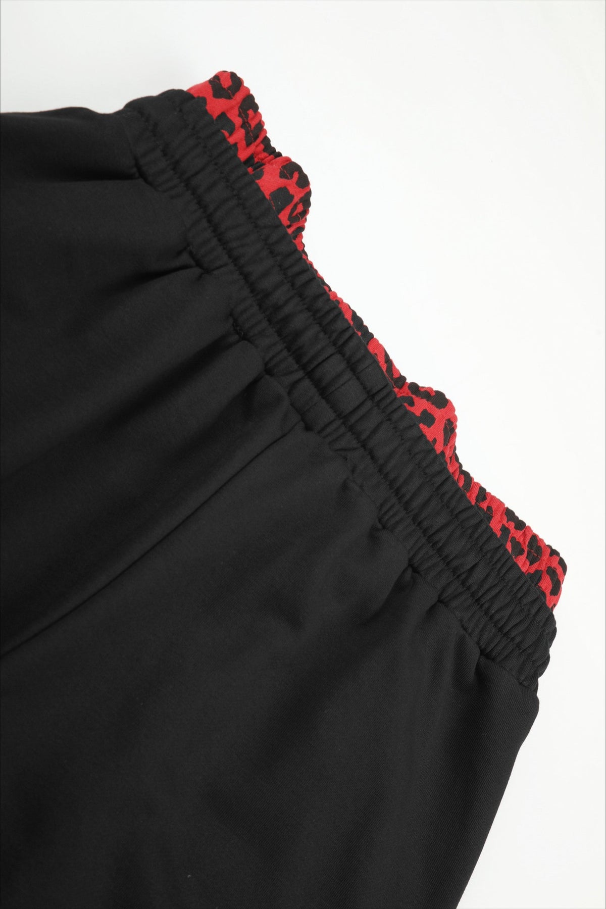 Leopard Waist Script Wide Leg Sweatpants
