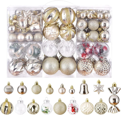 48-Pack Shatterproof Macaron Christmas Balls Ornaments Set