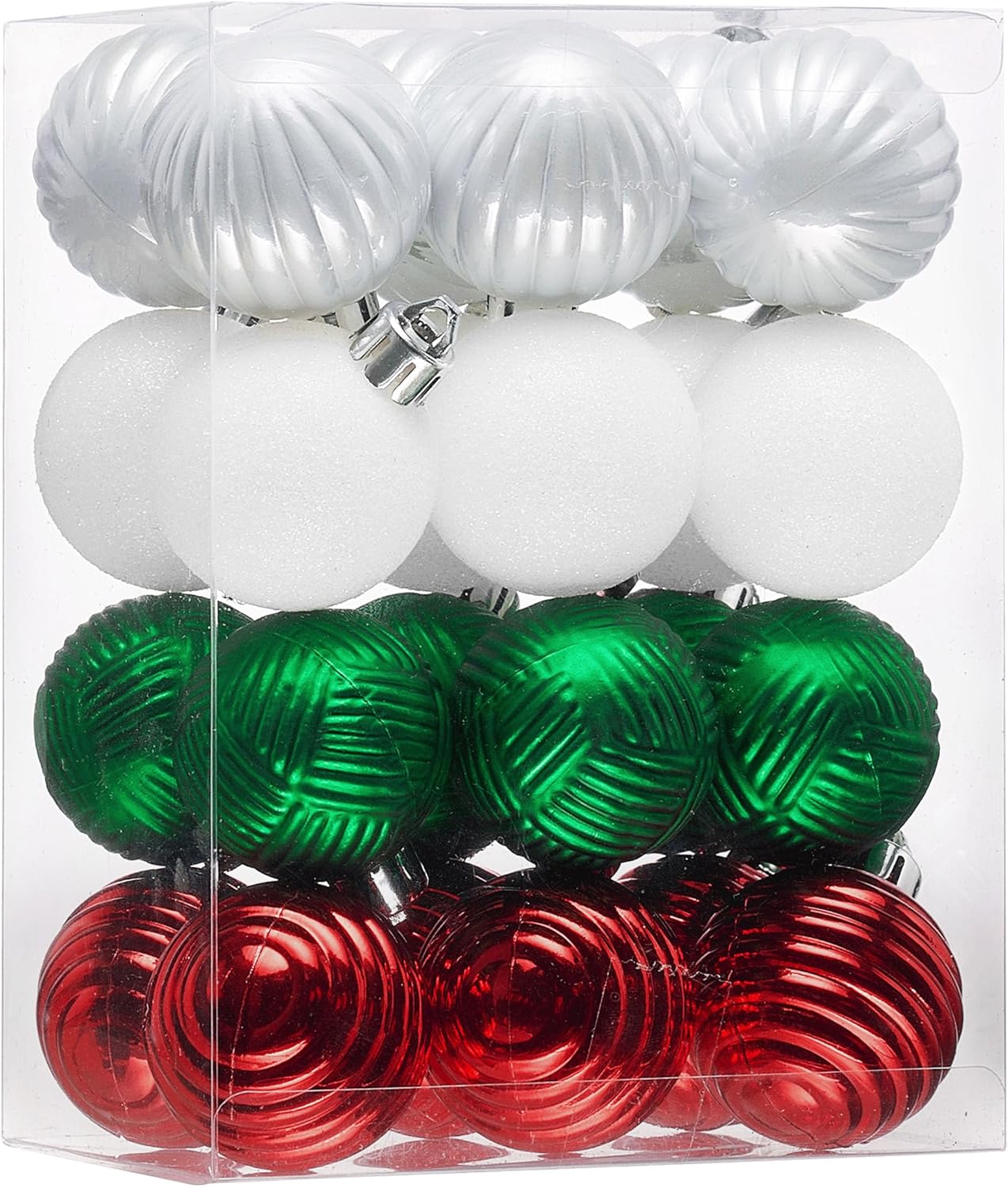 Shatterproof White Christmas Ball Ornament Set - 24ct