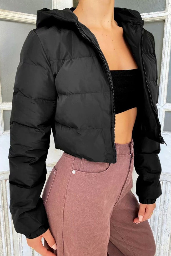 Short Hooded Quilted Puffer Jacket Main image