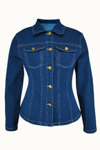 Fitted Long Sleeve Denim Jacket
