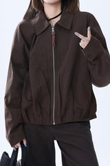 Brown Faux Leather Relaxed Jacket