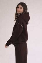 Studded Oversized Pullover Hoodie