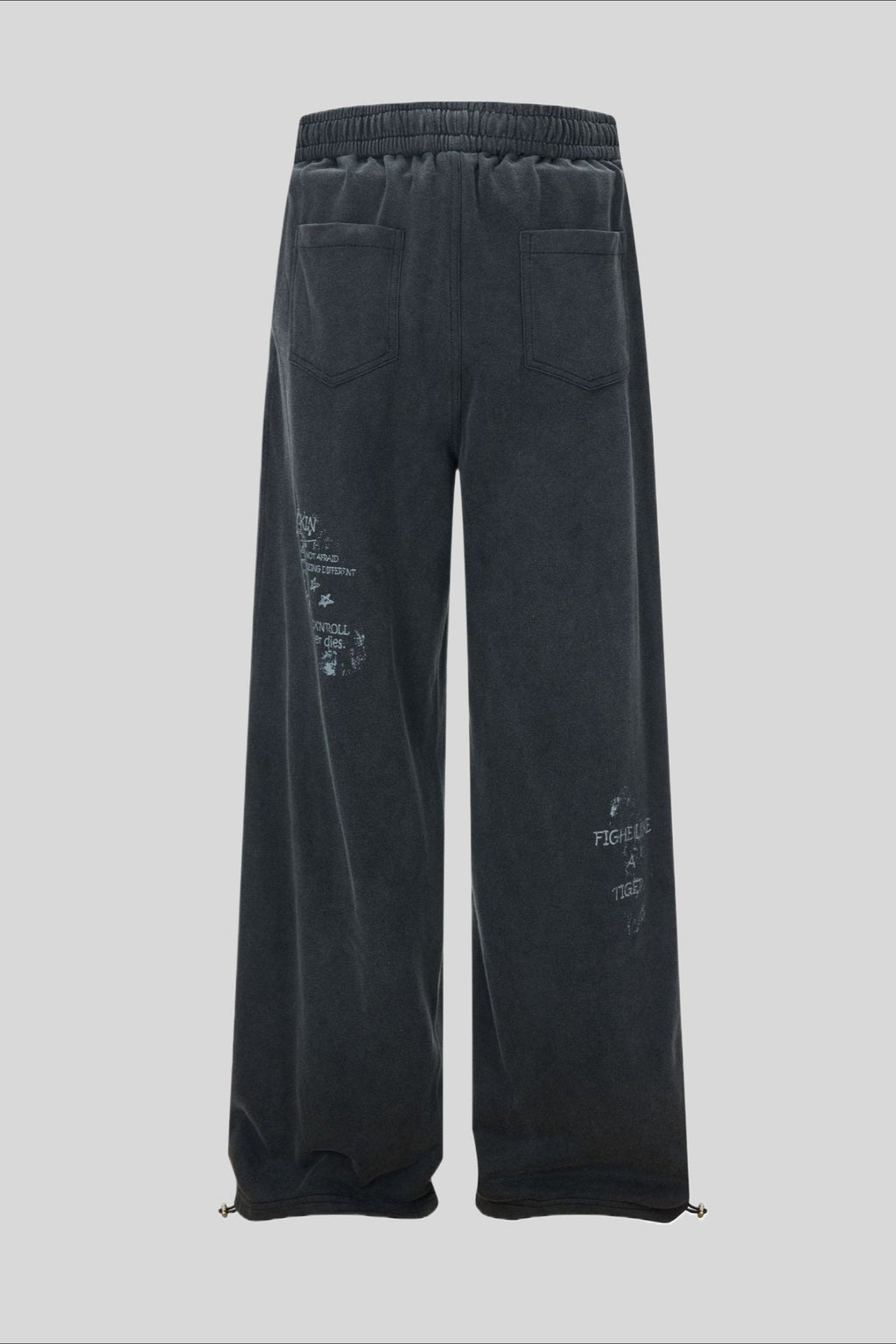 Washed Illustration Long Wide Leg Sweatpants