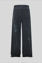 Washed Illustration Long Wide Leg Sweatpants