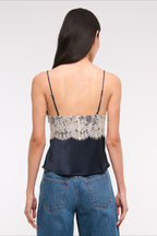 Contrast Lace Patchwork V Neck Cami