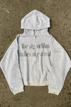 Deconstructed Letter Print Heavyweight Hoodie