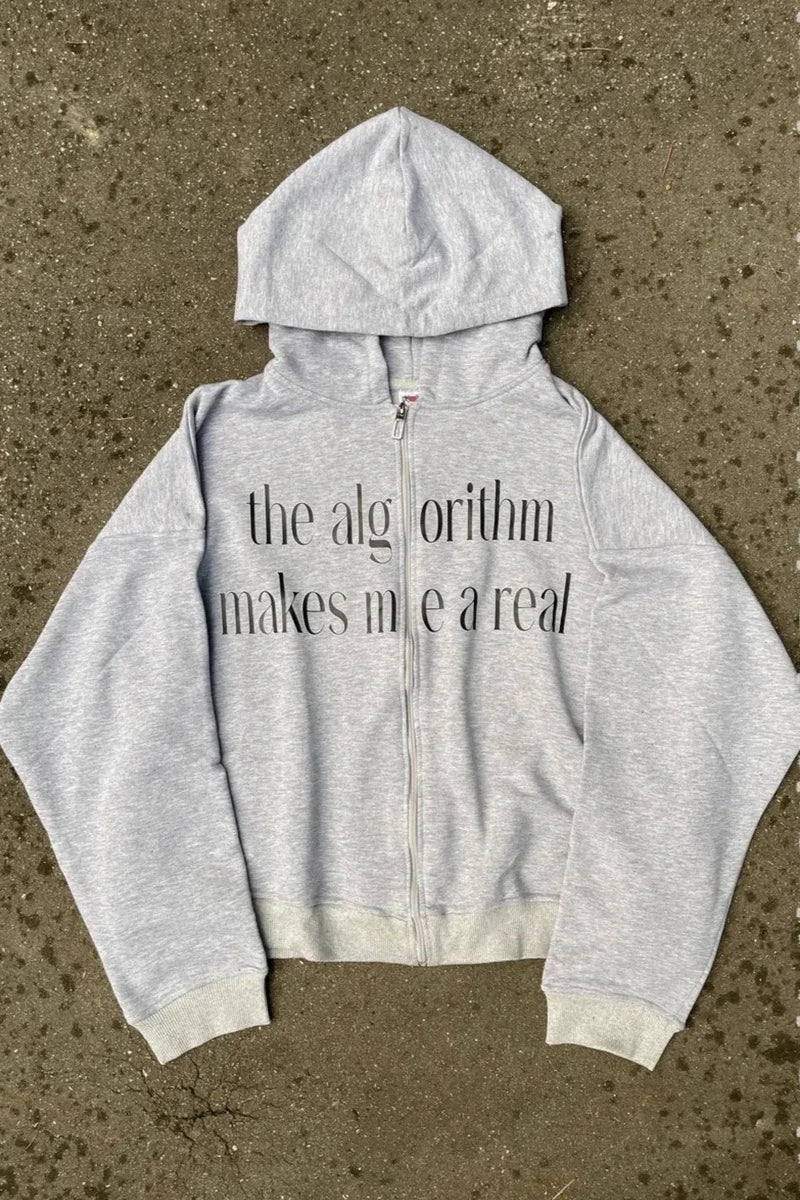 Deconstructed Letter Print Heavyweight Hoodie