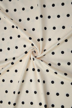 Polka Dot V Neck Tie Slim Midi Skirt Set