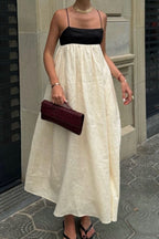 Casual Splice Linen Maxi Vacation Dress