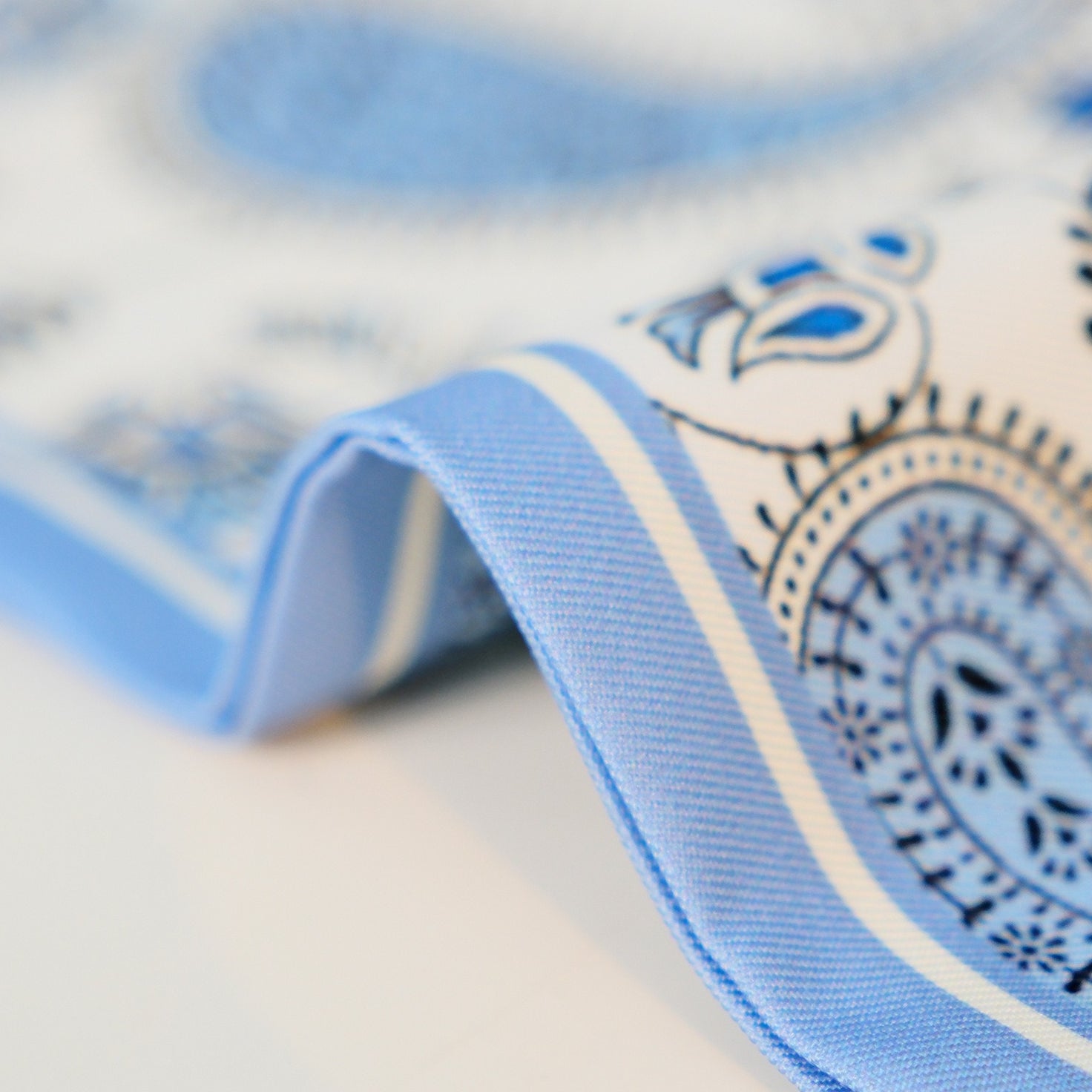 Blue Paisley Triangle Tie Bandana Retro Head Scarf